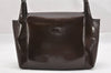 Authentic GUCCI Vintage Shoulder Hand Bag Purse Enamel Brown Junk 0676J
