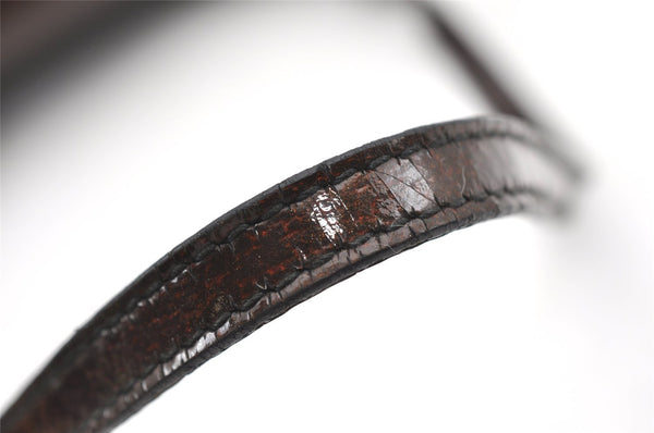 Authentic GUCCI Vintage Shoulder Hand Bag Purse Enamel Brown Junk 0676J