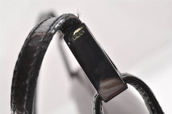 Authentic GUCCI Vintage Shoulder Hand Bag Purse Enamel Brown Junk 0676J