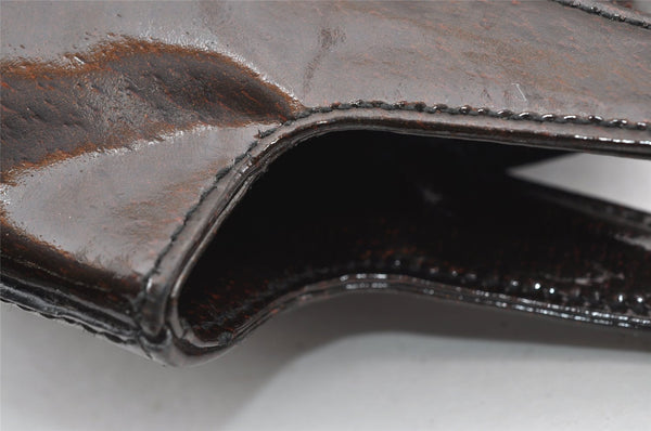 Authentic GUCCI Vintage Shoulder Hand Bag Purse Enamel Brown Junk 0676J