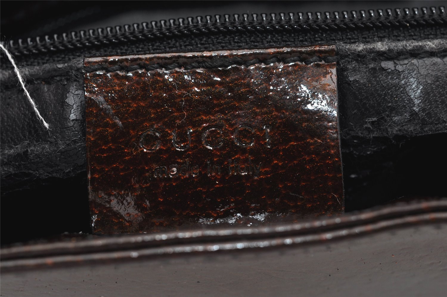 Authentic GUCCI Vintage Shoulder Hand Bag Purse Enamel Brown Junk 0676J
