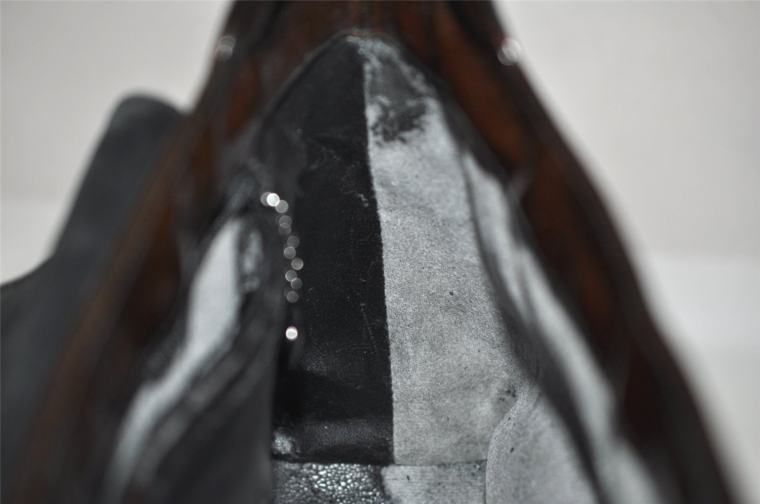 Authentic GUCCI Vintage Shoulder Hand Bag Purse Enamel Brown Junk 0676J