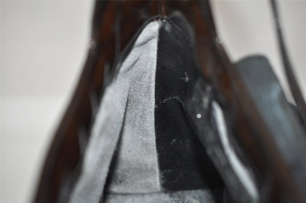 Authentic GUCCI Vintage Shoulder Hand Bag Purse Enamel Brown Junk 0676J