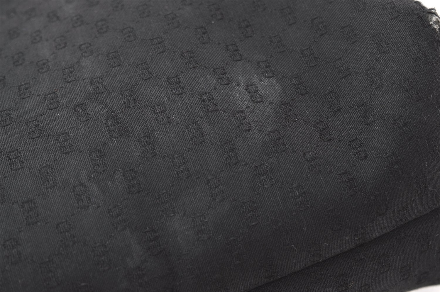 Authentic GUCCI Web Sherry Line Micro GG Canvas Leather Tote Bag Black 0677J