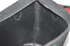 Authentic GUCCI Web Sherry Line Micro GG Canvas Leather Tote Bag Black 0677J