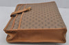 Authentic GUCCI Micro GG PVC Leather Clutch Hand Bag Purse Brown Junk 0678J