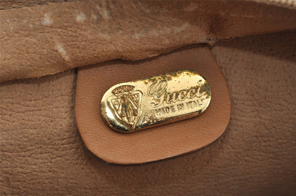 Authentic GUCCI Micro GG PVC Leather Clutch Hand Bag Purse Brown Junk 0678J