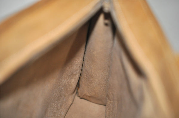 Authentic GUCCI Micro GG PVC Leather Clutch Hand Bag Purse Brown Junk 0678J