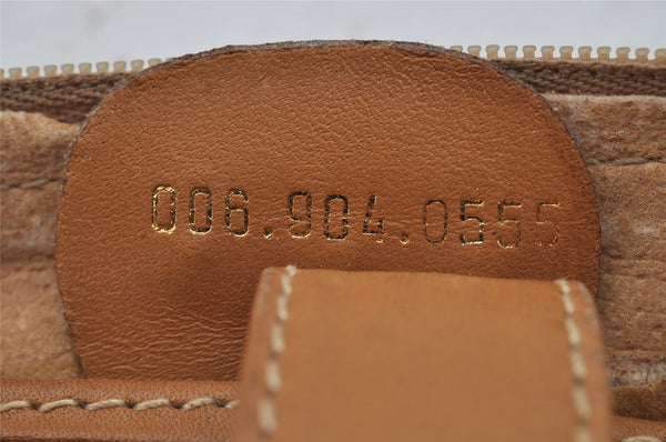 Authentic GUCCI Micro GG PVC Leather Clutch Hand Bag Purse Brown Junk 0678J