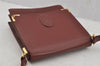 Authentic Cartier Must de Cartier Leather Shoulder Cross Bag Bordeaux Red 0678K