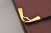 Authentic Cartier Must de Cartier Leather Shoulder Cross Bag Bordeaux Red 0678K