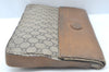 Authentic GUCCI GG Plus Clutch Hand Bag Purse GG PVC Leather Brown Junk 0679J