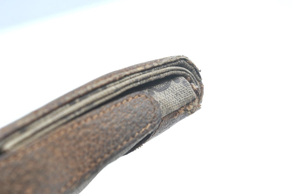 Authentic GUCCI GG Plus Clutch Hand Bag Purse GG PVC Leather Brown Junk 0679J