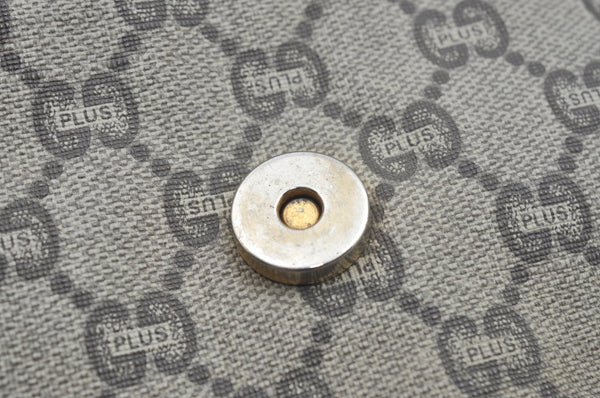 Authentic GUCCI GG Plus Clutch Hand Bag Purse GG PVC Leather Brown Junk 0679J