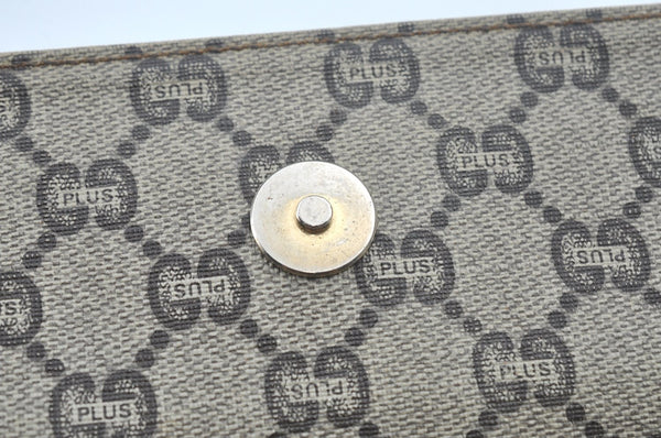 Authentic GUCCI GG Plus Clutch Hand Bag Purse GG PVC Leather Brown Junk 0679J