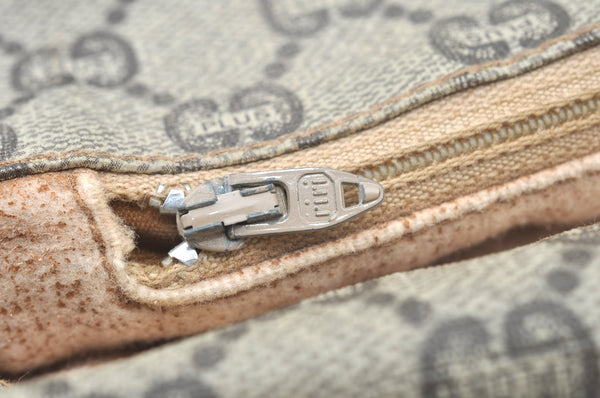 Authentic GUCCI GG Plus Clutch Hand Bag Purse GG PVC Leather Brown Junk 0679J