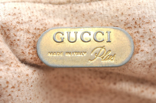 Authentic GUCCI GG Plus Clutch Hand Bag Purse GG PVC Leather Brown Junk 0679J