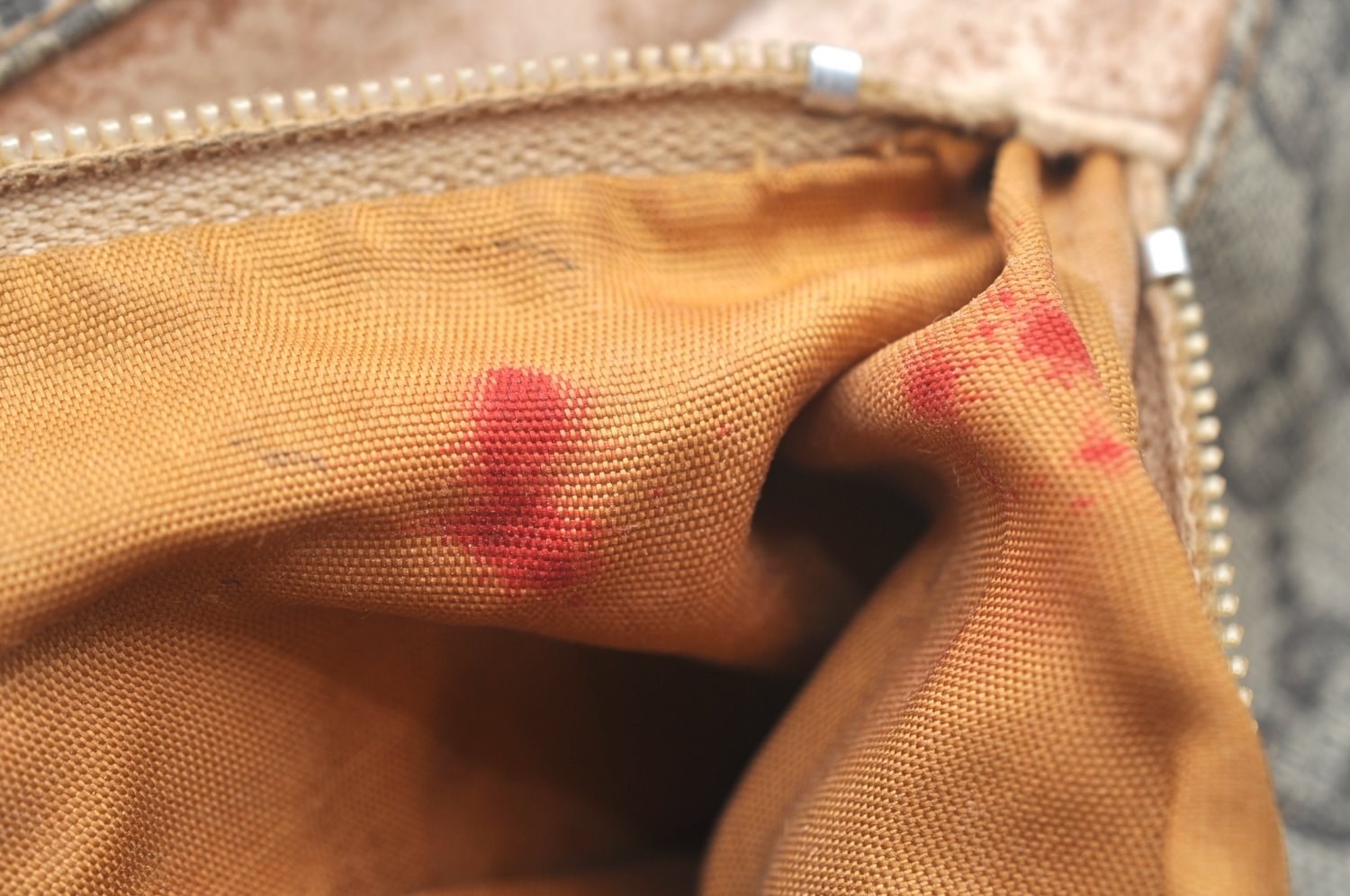 Authentic GUCCI GG Plus Clutch Hand Bag Purse GG PVC Leather Brown Junk 0679J