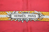 Authentic HERMES Carre 90 Scarf "LE LAISSER COURRE" Silk Red 0679K
