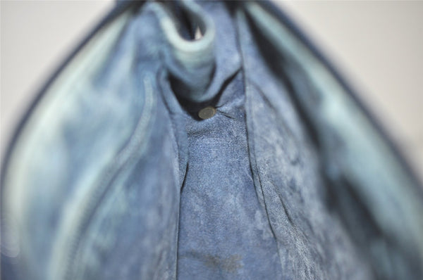 Authentic GUCCI GG Plus Shoulder Cross Body Bag PVC Leather Navy Blue Junk 0680J