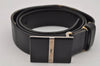 Authentic YVES SAINT LAURENT Belt Leather Size 82-87cm 32.3-34.3" Black 0682K