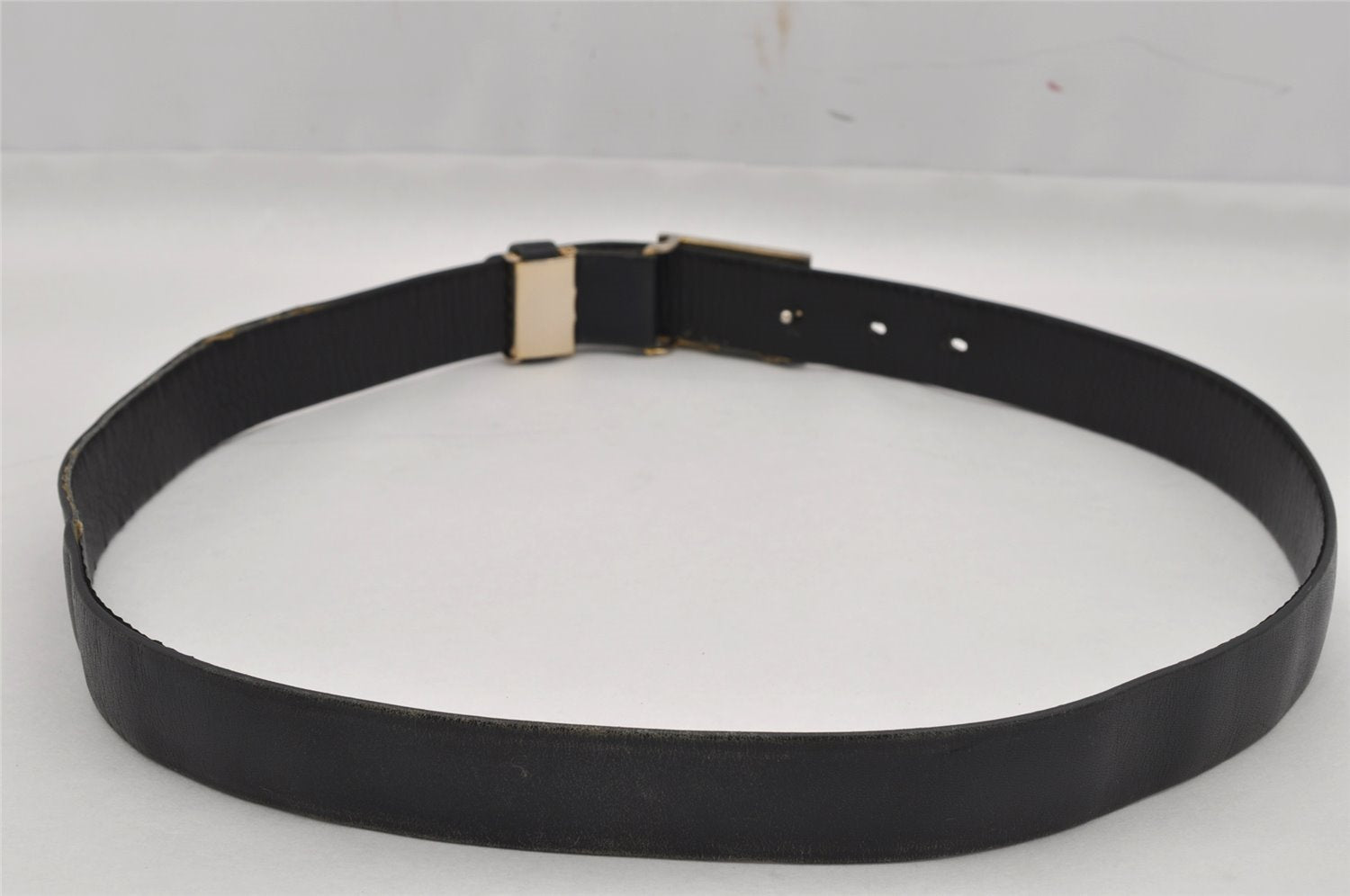 Authentic YVES SAINT LAURENT Belt Leather Size 82-87cm 32.3-34.3