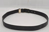 Authentic YVES SAINT LAURENT Belt Leather Size 82-87cm 32.3-34.3" Black 0682K