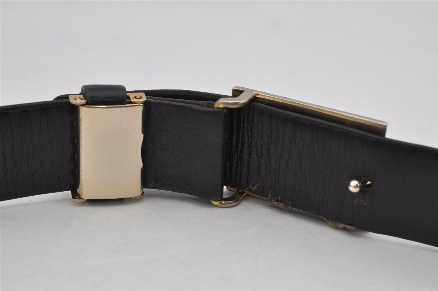 Authentic YVES SAINT LAURENT Belt Leather Size 82-87cm 32.3-34.3