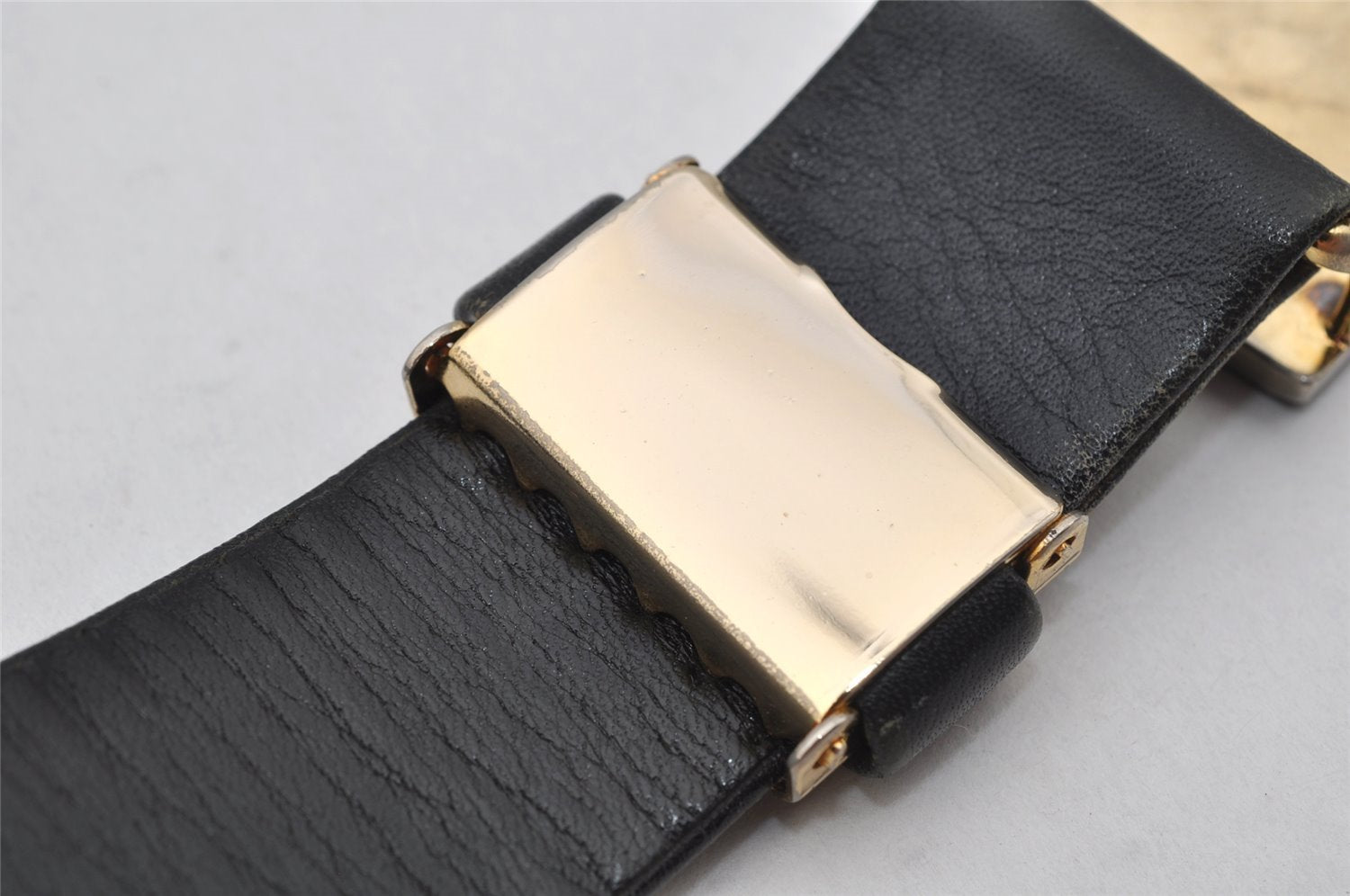 Authentic YVES SAINT LAURENT Belt Leather Size 82-87cm 32.3-34.3