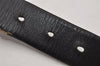 Authentic YVES SAINT LAURENT Belt Leather Size 82-87cm 32.3-34.3" Black 0682K