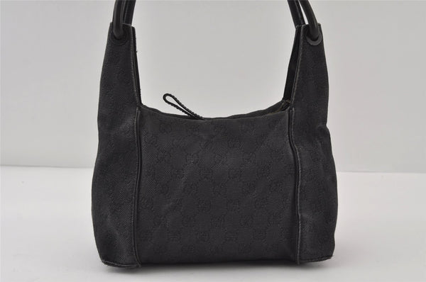Authentic GUCCI Shoulder Hand Bag Purse GG Canvas Leather 101333 Black 0683J