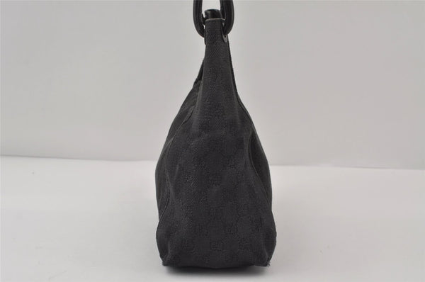 Authentic GUCCI Shoulder Hand Bag Purse GG Canvas Leather 101333 Black 0683J