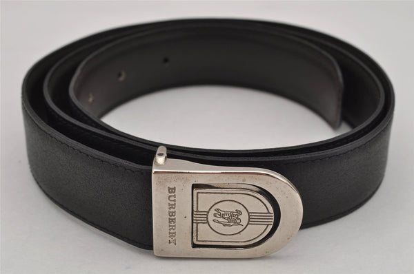 Authentic BURBERRY Belt Leather Size 85-95cm 33.5-37.4" Black 0683K