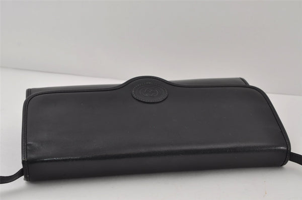 Authentic GUCCI Vintage Shoulder Cross Body Bag Purse Leather Black 0684J