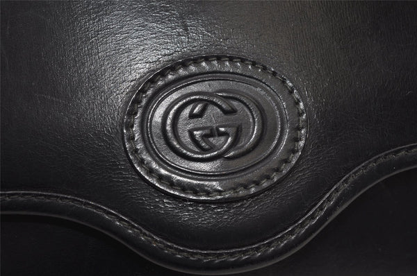 Authentic GUCCI Vintage Shoulder Cross Body Bag Purse Leather Black 0684J