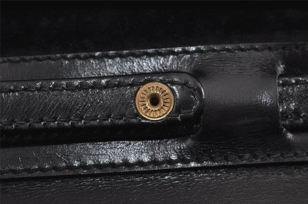 Authentic GUCCI Vintage Shoulder Cross Body Bag Purse Leather Black 0684J