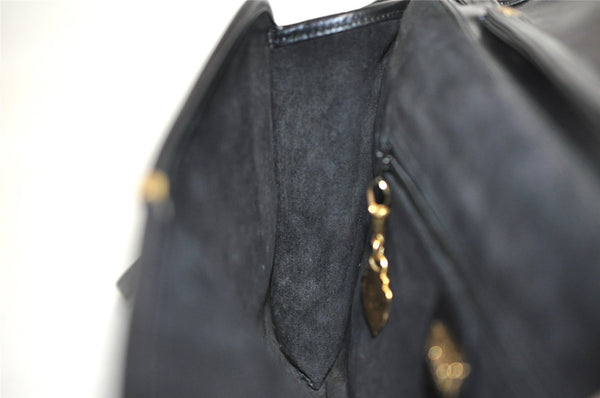 Authentic GUCCI Vintage Shoulder Cross Body Bag Purse Leather Black 0684J