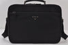 Authentic PRADA Nylon Tessuto Leather 2Way BriefCase Business Bag Black 0685J