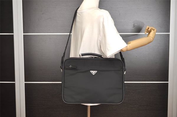 Authentic PRADA Nylon Tessuto Leather 2Way BriefCase Business Bag Black 0685J