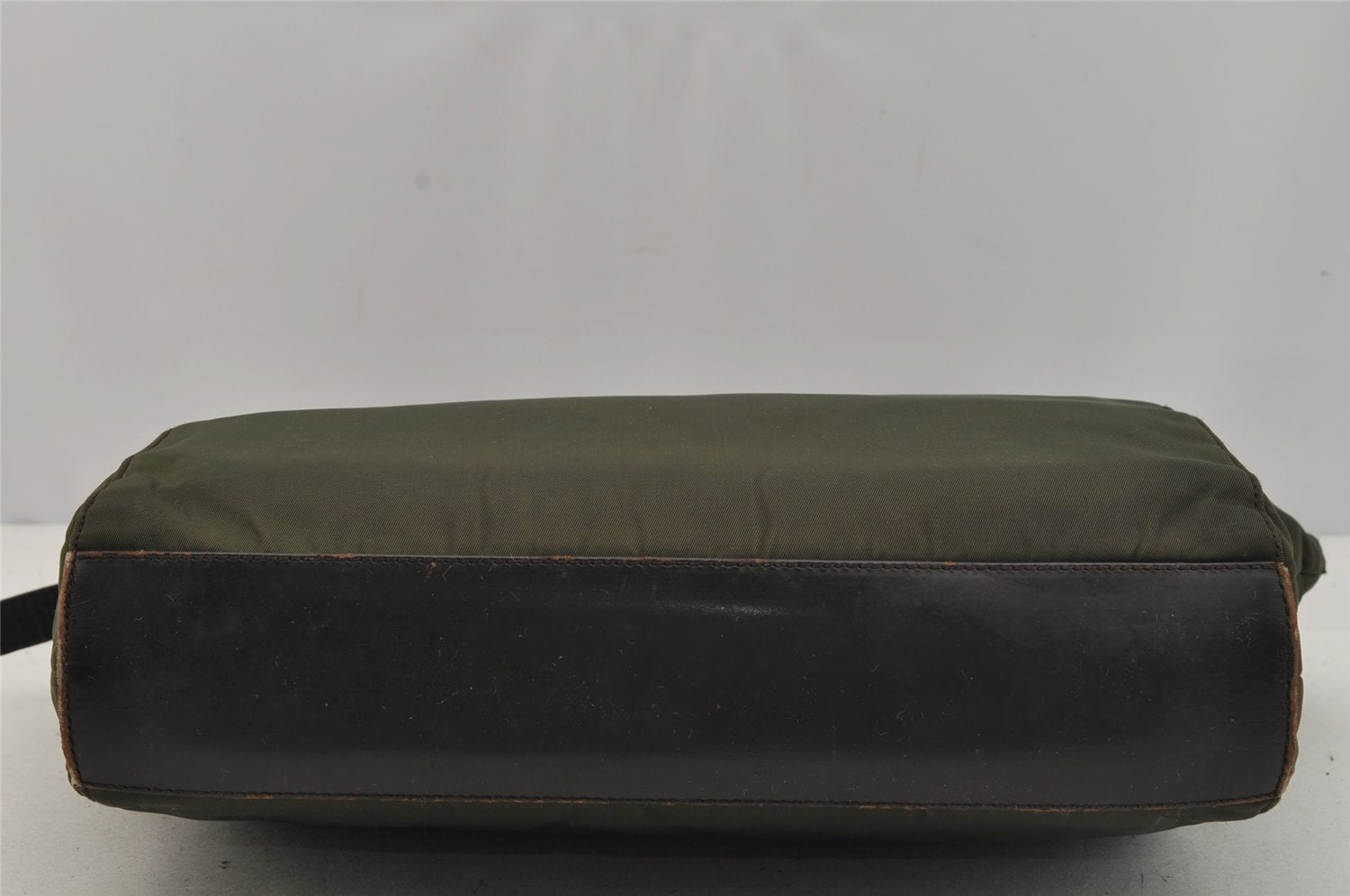 Authentic PRADA Nylon Tessuto Leather Shoulder Hand Bag Purse Green 0686J
