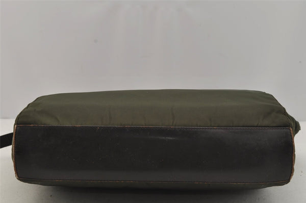 Authentic PRADA Nylon Tessuto Leather Shoulder Hand Bag Purse Green 0686J