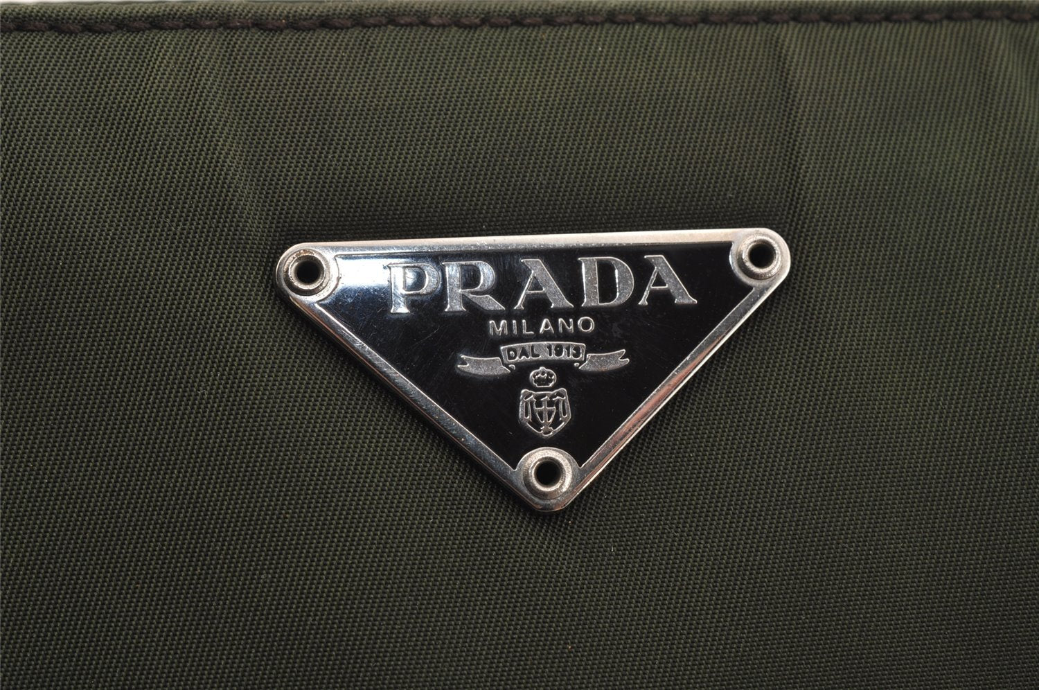 Authentic PRADA Nylon Tessuto Leather Shoulder Hand Bag Purse Green 0686J