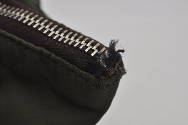 Authentic PRADA Nylon Tessuto Leather Shoulder Hand Bag Purse Green 0686J