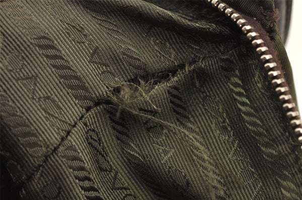 Authentic PRADA Nylon Tessuto Leather Shoulder Hand Bag Purse Green 0686J