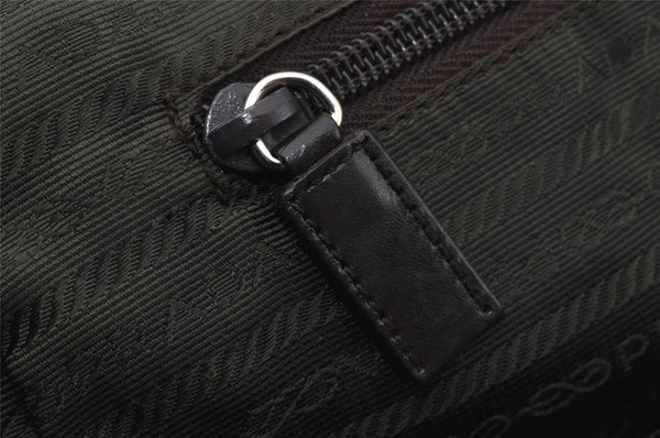 Authentic PRADA Nylon Tessuto Leather Shoulder Hand Bag Purse Green 0686J