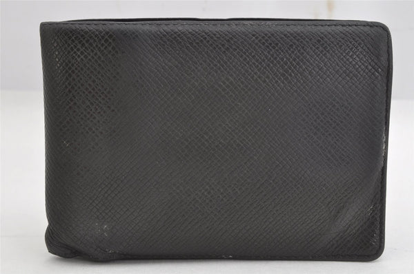 Auth Louis Vuitton Taiga Porte Billets 3 Voler Bifold Wallet M30422 Black 0686K