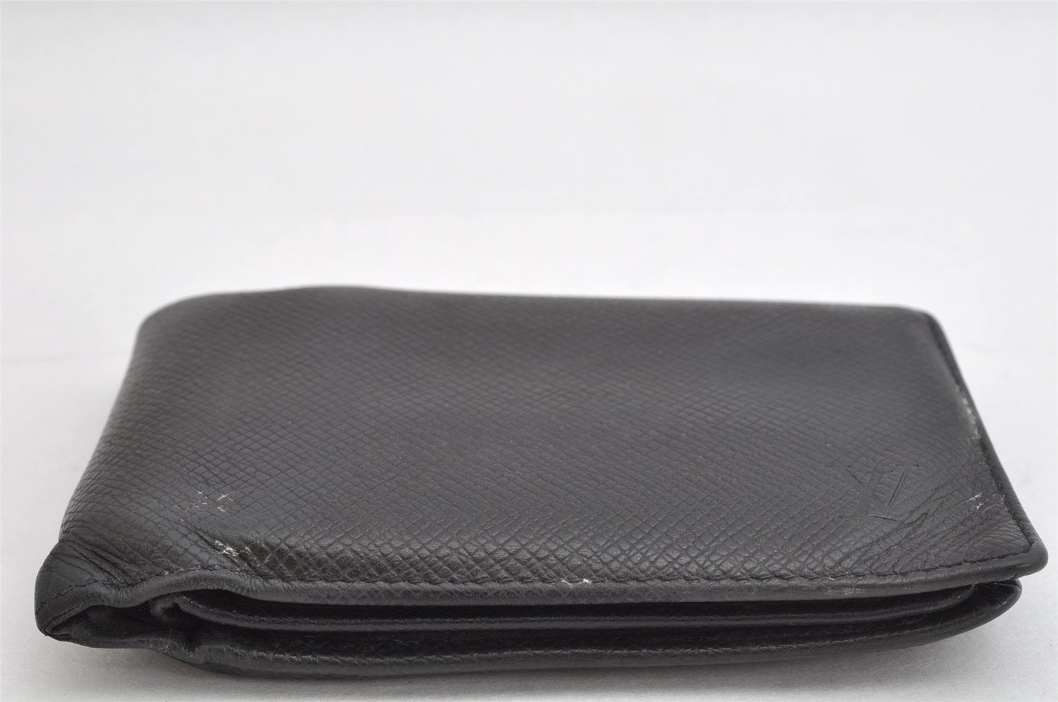 Auth Louis Vuitton Taiga Porte Billets 3 Voler Bifold Wallet M30422 Black 0686K