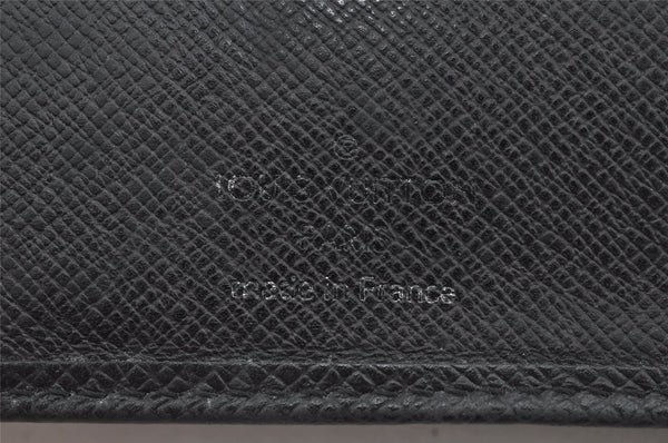 Auth Louis Vuitton Taiga Porte Billets 3 Voler Bifold Wallet M30422 Black 0686K