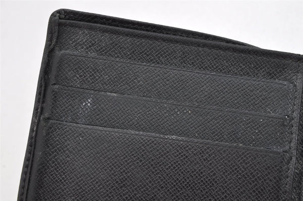 Auth Louis Vuitton Taiga Porte Billets 3 Voler Bifold Wallet M30422 Black 0686K