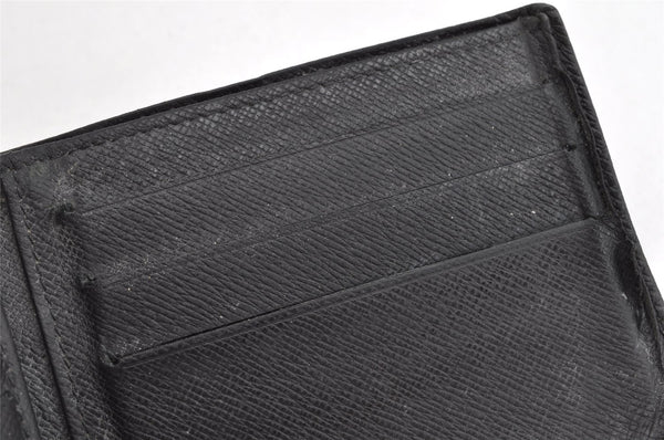 Auth Louis Vuitton Taiga Porte Billets 3 Voler Bifold Wallet M30422 Black 0686K